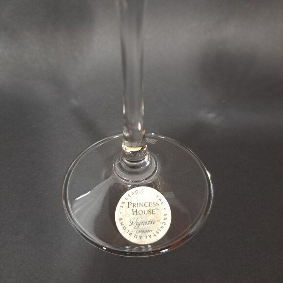Princess House Crystal Wine Glass With Etched Floral Design Lead Crystal Germany - Picture 2 of 15